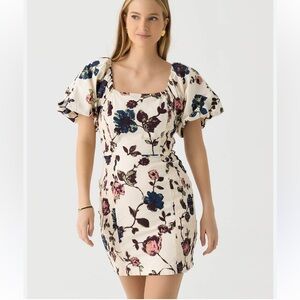 Cleobella Adair WHITE FLORAL Mini Dress, Size L | 2100 EUC